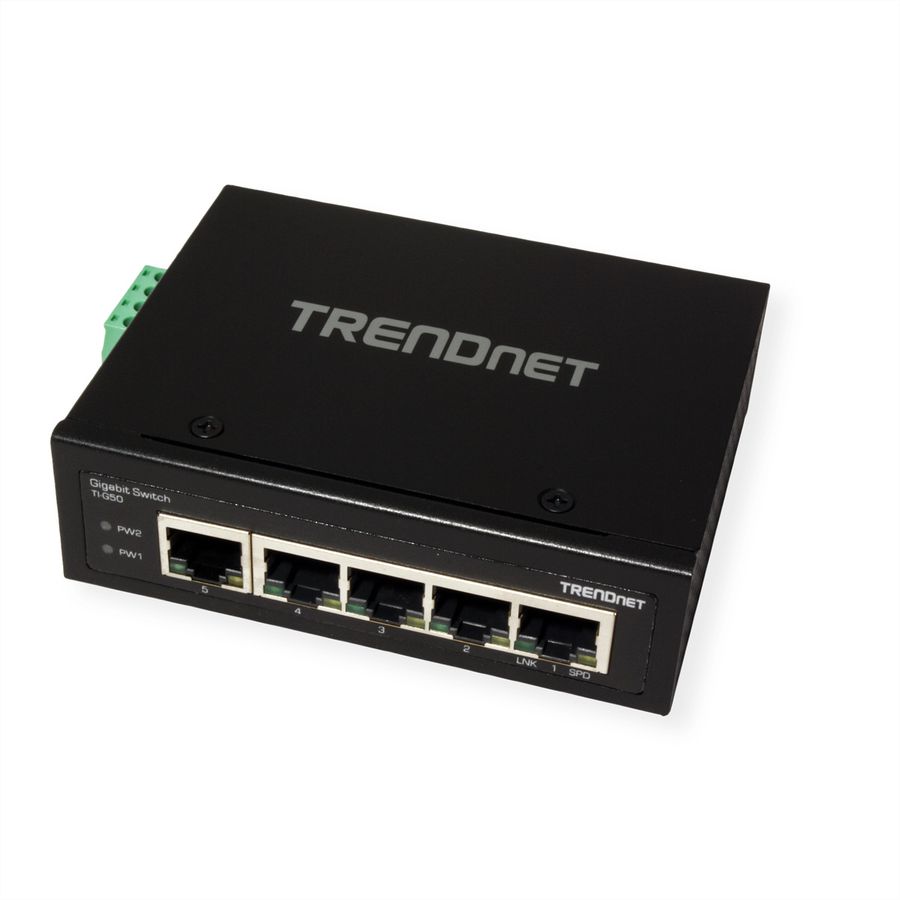 TRENDnet TI-G50 5-Port Gehärteter Industrieller Gigabit DIN-Rail Switch