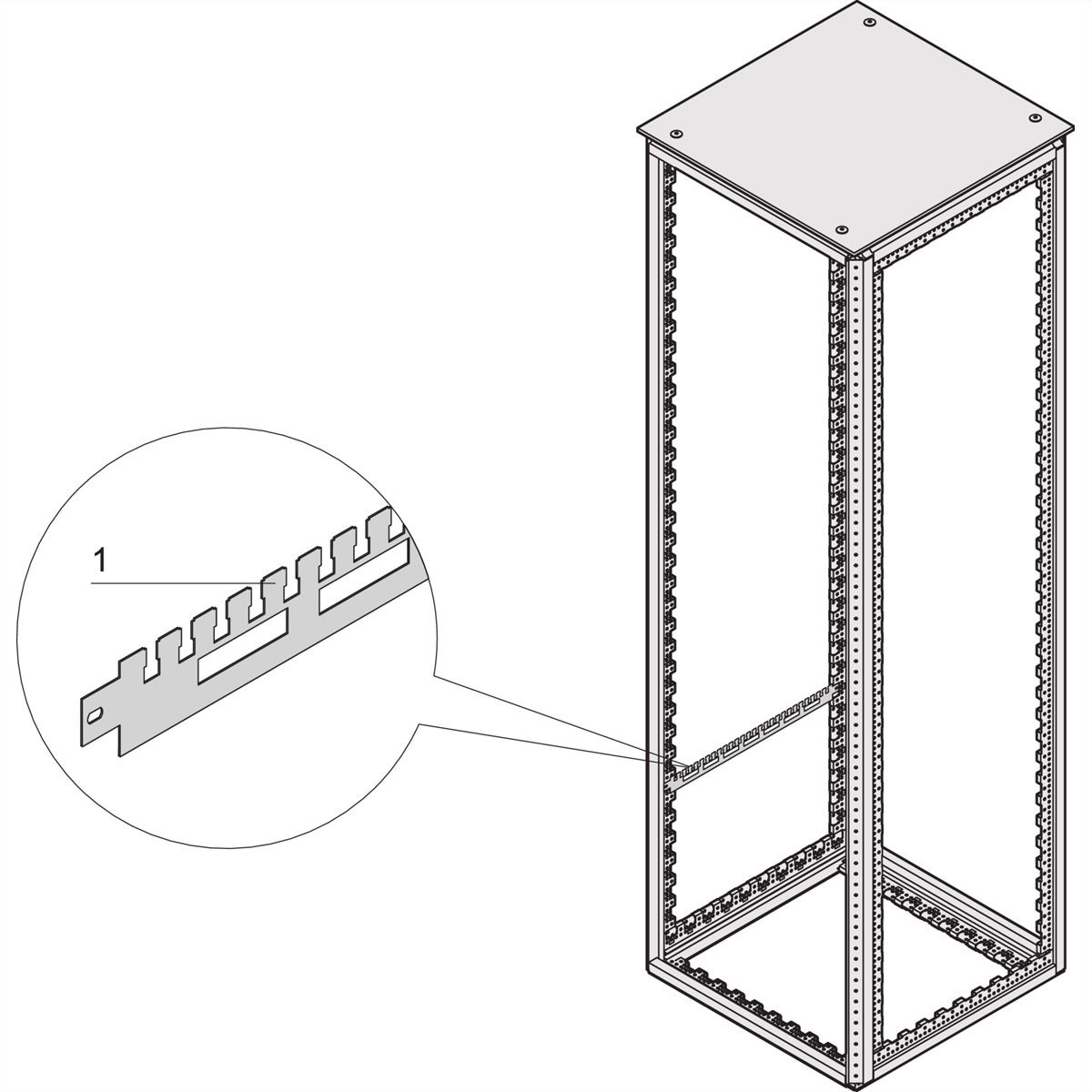SCHROFF Kabelabfangschiene für die Schranktiefe - KABELABFANGSCHIENE 900T (2X)