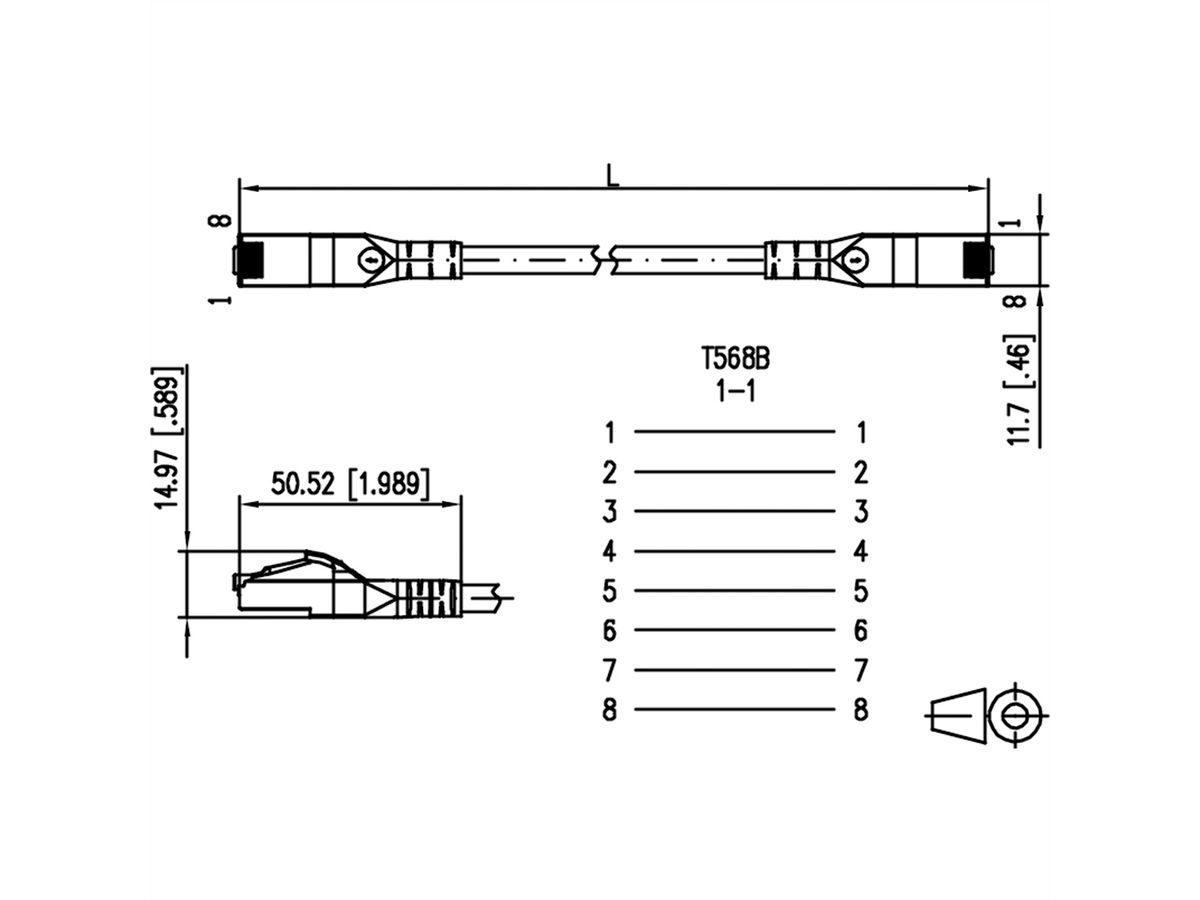 METZ CONNECT Patchkabel Cat.6A AWG 26, LSOH, grau, 0,5 m