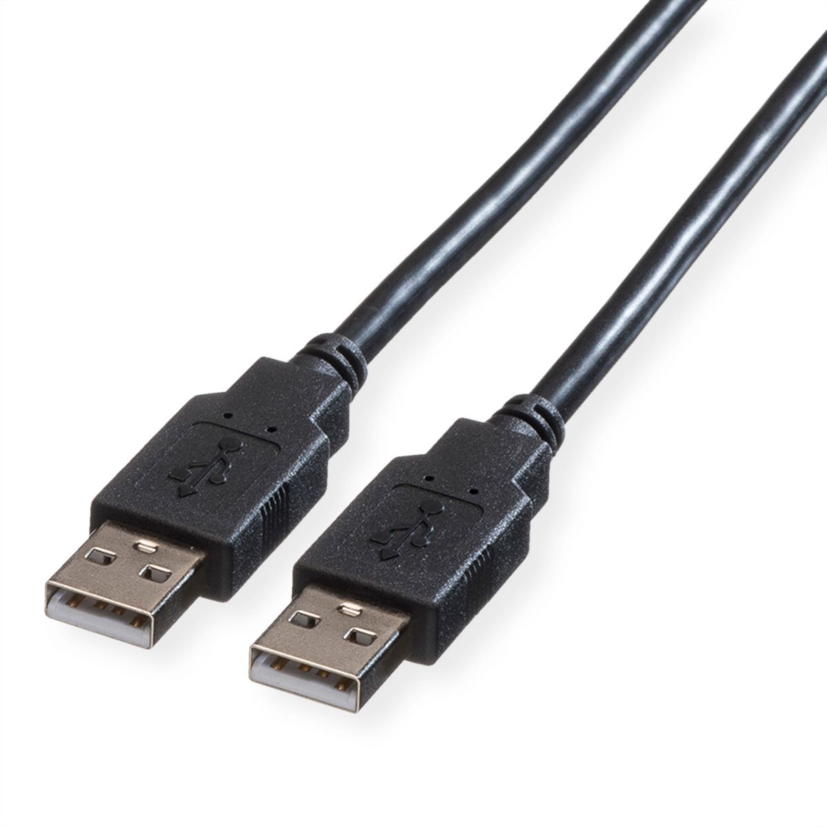 ROLINE USB 2.0 Kabel, Typ A-A, schwarz, 0,8 m