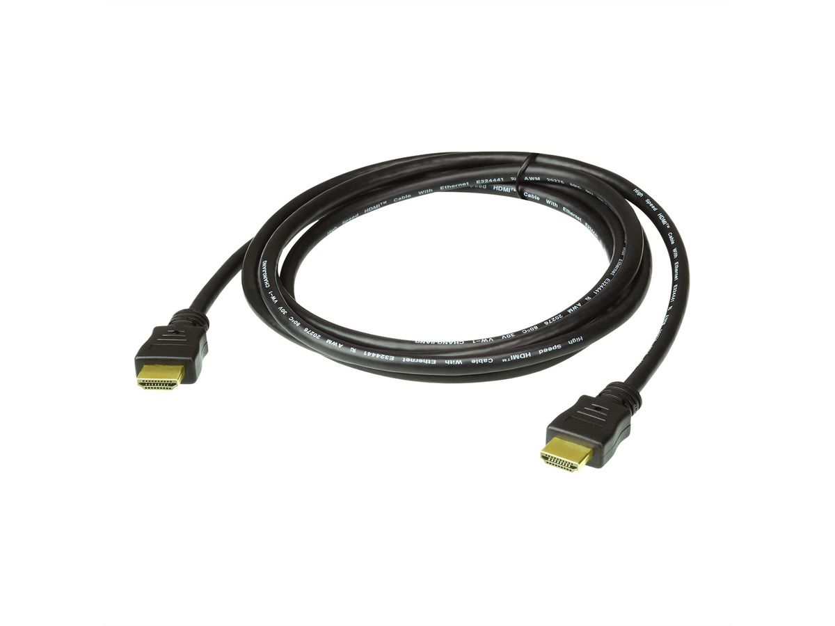 ATEN 2L-7D02H-1 High Speed True 4K HDMI Kabel mit Ethernet, schwarz, 2 m