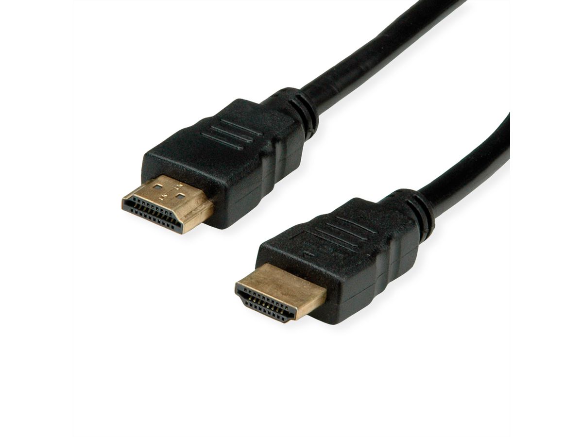 ROLINE RM HDMI High Speed Kabel mit Ethernet, schwarz, 1 m
