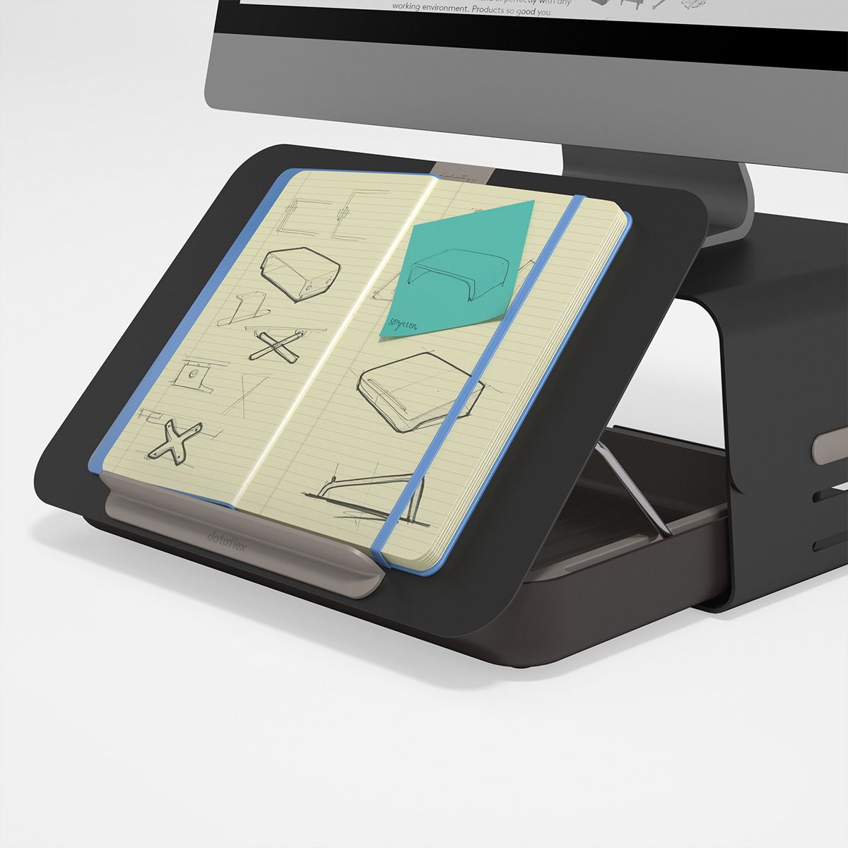 DATAFLEX Addit Bento ergonomisches Schreibtischset, schwarz