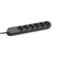BACHMANN SMART Steckdosenleiste 6x Schutzkontakt, schwarz, 3 m