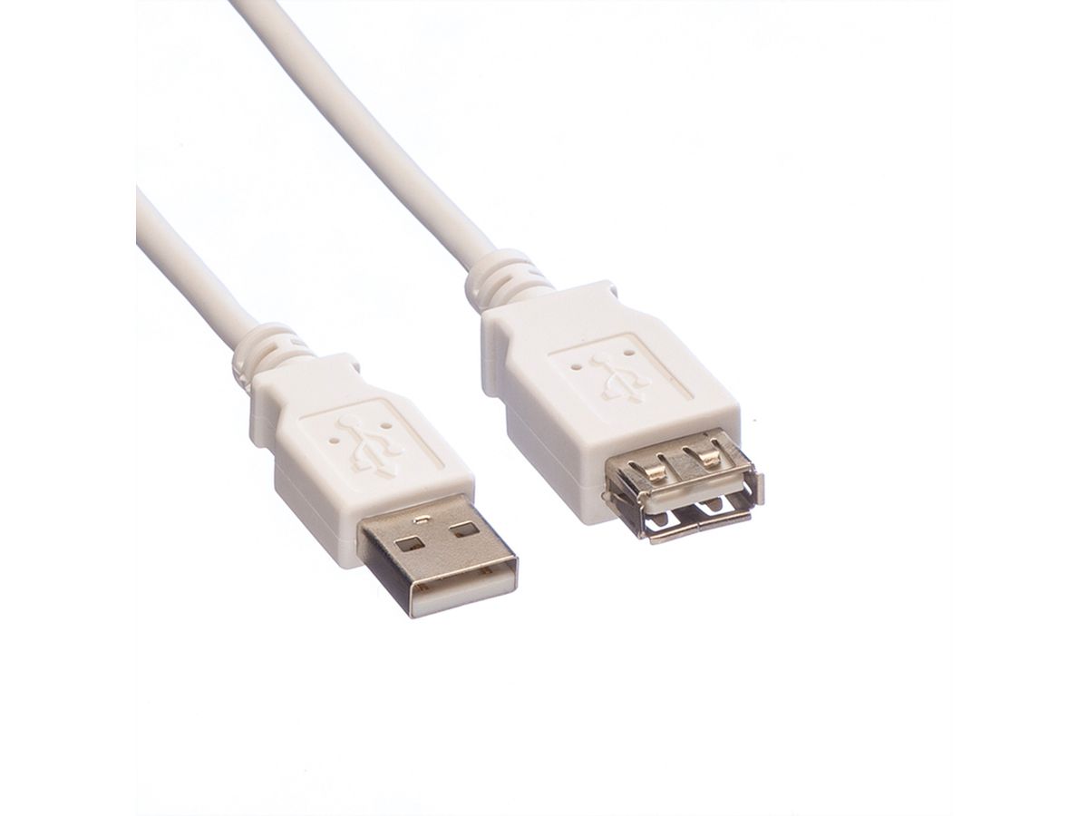 VALUE USB 2.0 Kabel, Typ A-A, ST/BU, weiß, 3 m