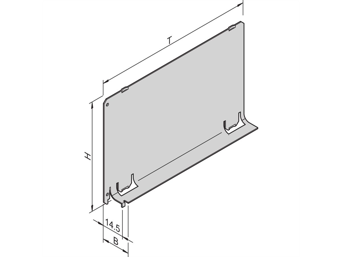 SCHROFF Luftleitblech mit Frontplatte (Edelstahldichtung) - SBG SCHOTTBLECH 6HE 4TE 220T