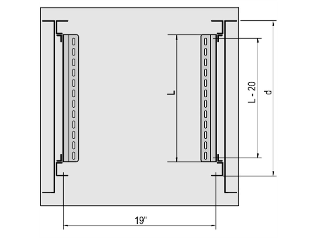 SCHROFF Gleitschiene - GLEITSCHIENEN SATZ 900T 10ST