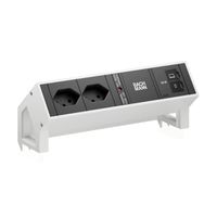 BACHMANN DESK2 2xCH 90° 1xUSB C/C 65W, L=0,2m RAL9010