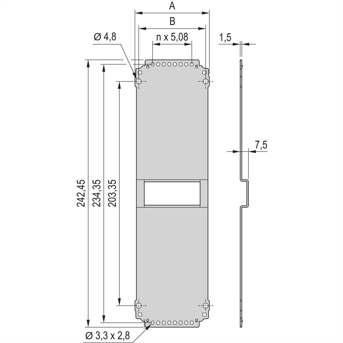 SCHROFF Rückwand für Kassetten - KAS RUECKWAND S0 6HE 42TE
