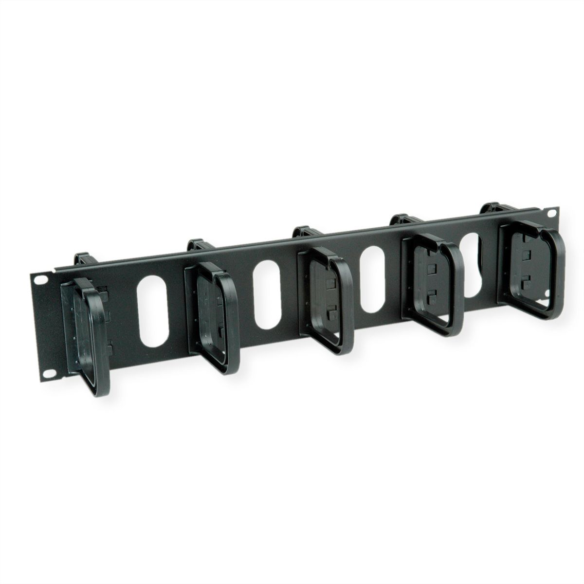 CONTEG 19"-Kabelführung 2 HE mit 2 x 5 Kabelösen 80 x 80 mm