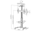 ROLINE LCD-/TV-Rollständer, bis 50 kg, silberfarben