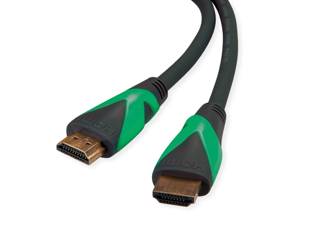 ROLINE GREEN ATC 8K HDMI Ultra HD Kabel mit Ethernet, ST/ST, schwarz, 2 m