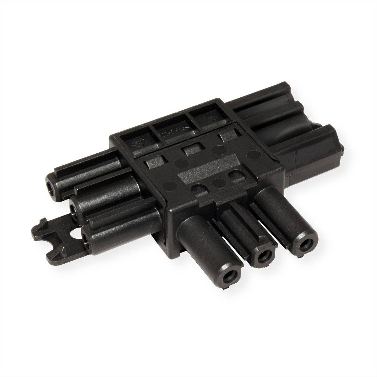 BACHMANN Verteilerblock WIELAND GST18 1xIn/2xOut, flach, schwarz