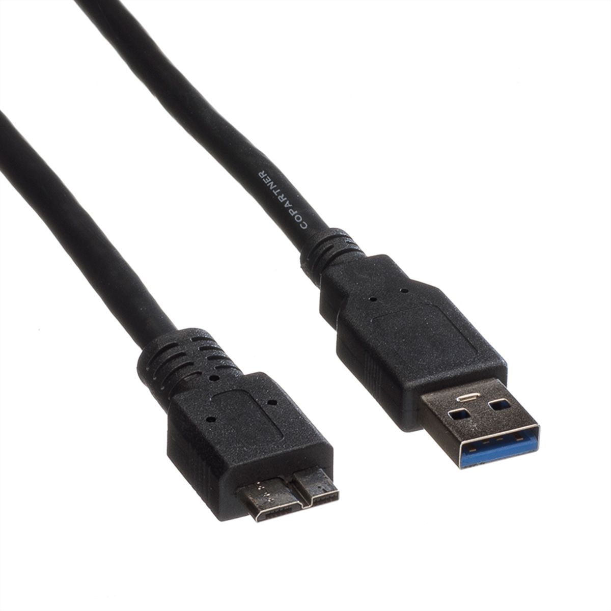 ROLINE USB 3.2 Gen 1 Kabel, A ST - Micro B ST, schwarz, 0,8 m