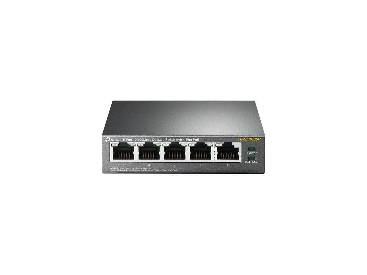TP-Link TL-SF1005P Netzwerk-Switch Unmanaged Fast Ethernet (10/100) Power over Ethernet (PoE) Schwarz