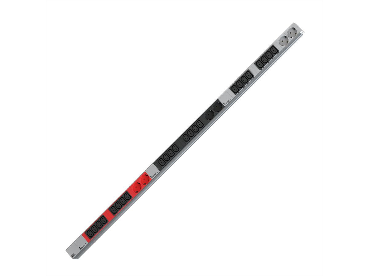 BACHMANN IT PDU ALU 1HE 24x C13 6x Schutzkontakt CEE 3x 16A rot