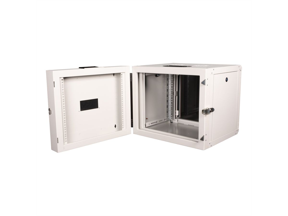 ROLINE 19-Zoll Wandgehäuse Pro 9 HE, 600x600 BxT zweiteilig schwenkbar grau