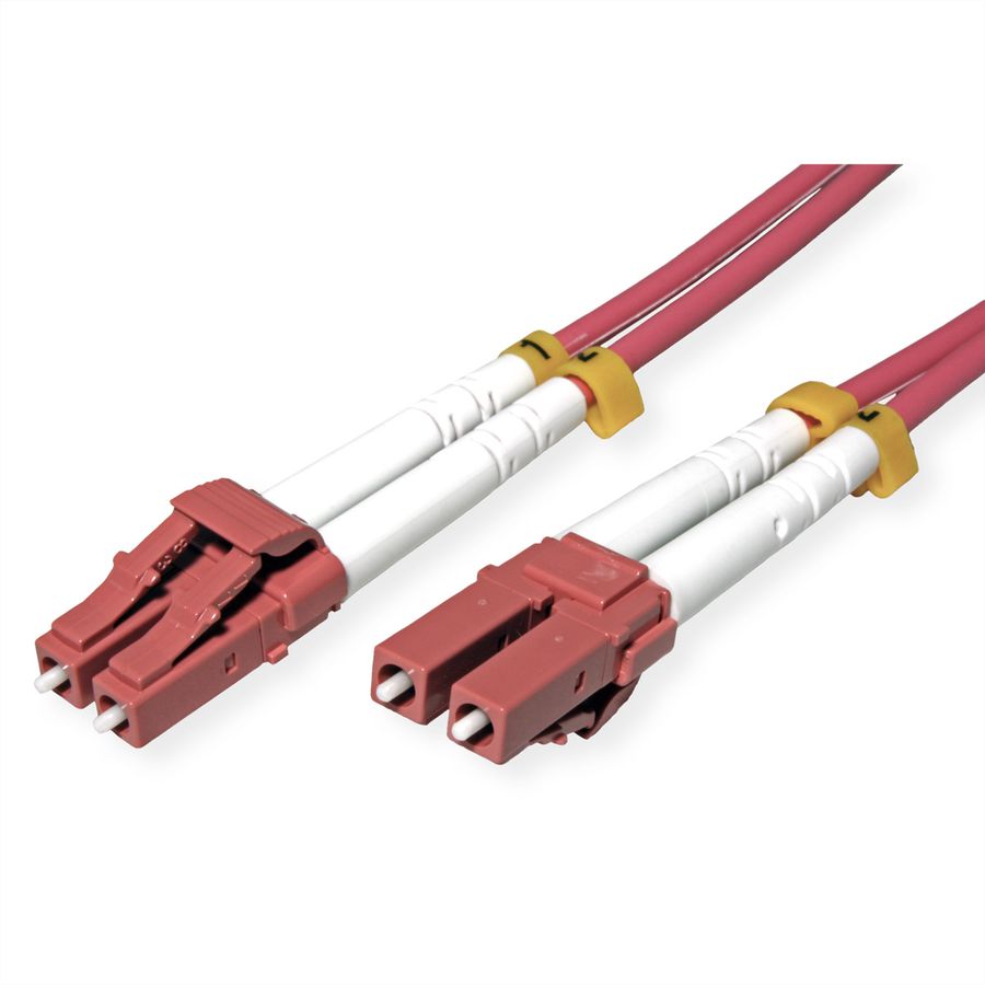 ROLINE LWL-Kabel 50/125µm OM4, LC/LC, stahlarmiert, LSOH, violett, 20 m