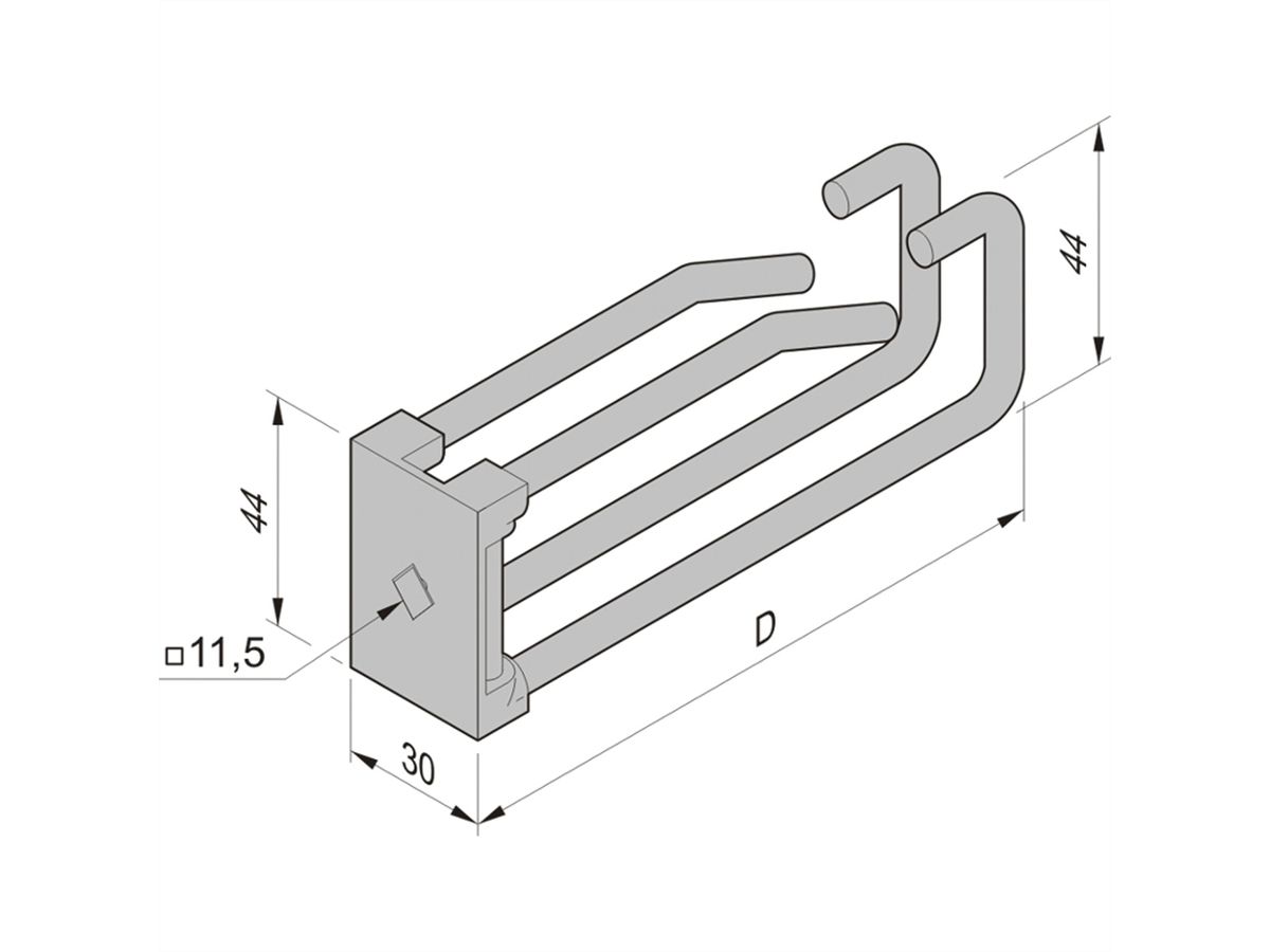 SCHROFF Doppel-Stahlkabelöse - DOP.KABELOESEN SET(110MM)5ST