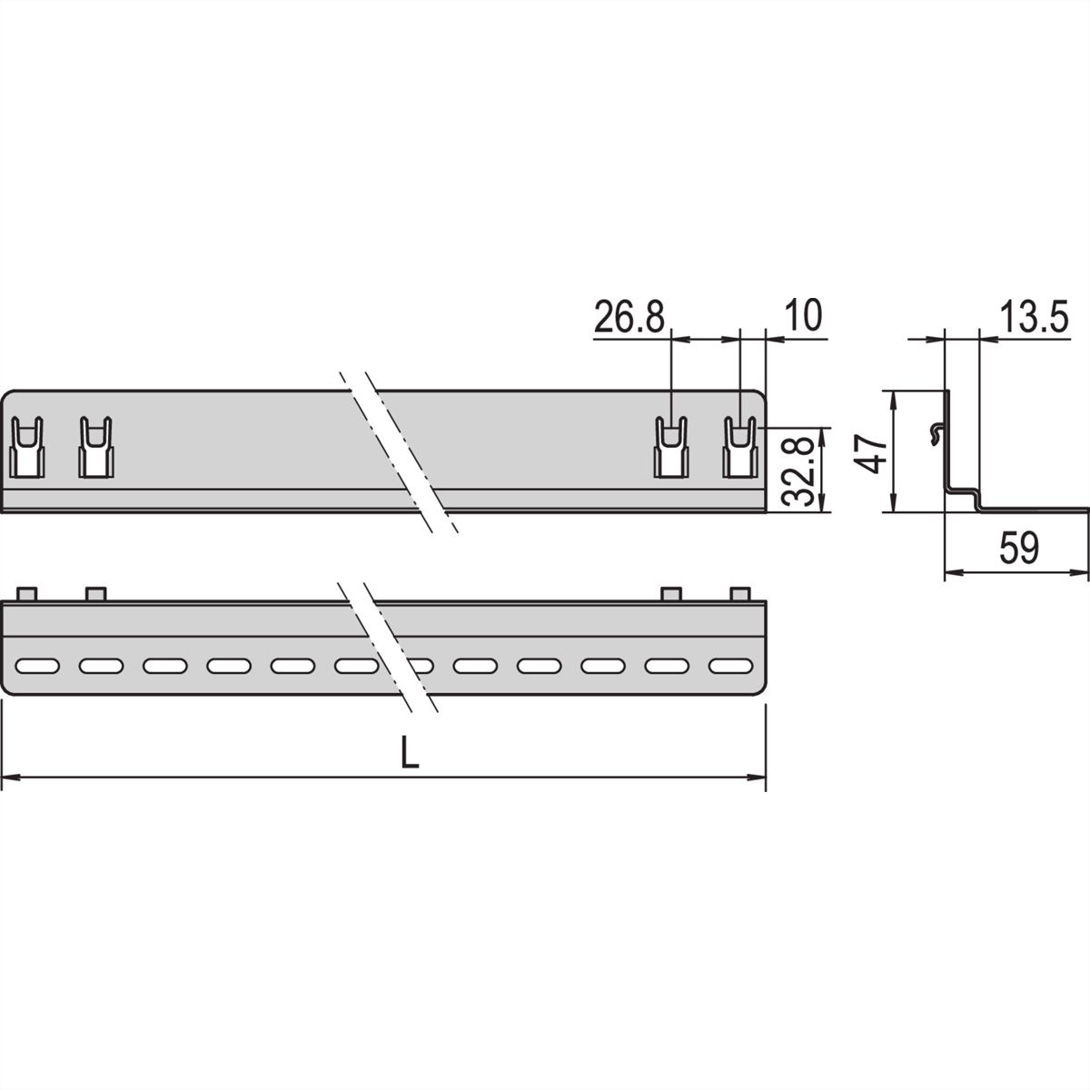 SCHROFF Gleitschiene 25 kg - GLEITSCHIENEN SATZ 900T 2STK
