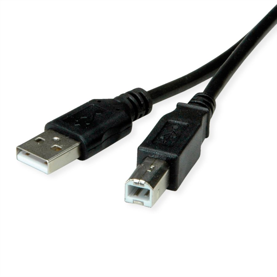 ROLINE RM USB 2.0 Kabel, Typ A-B, schwarz, 1,8 m