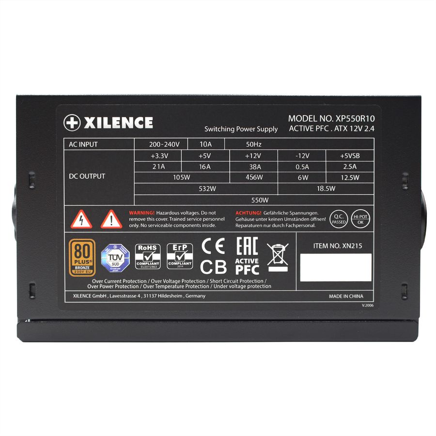Xilence XP550R10 550W PC Netzteil, 80+ Bronze, Gaming, ATX