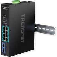 TRENDnet TI-PGM102 10 Port Rail Switch  Industrial Gigabit PoE+