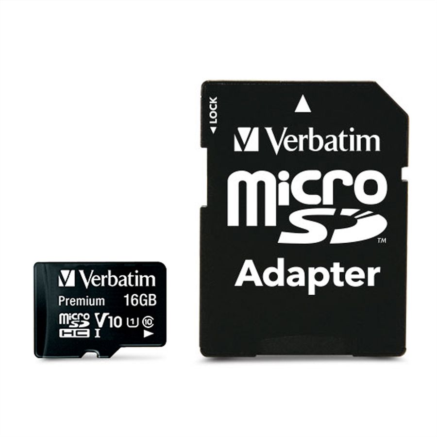 VERBATIM microSDHC Card 16GB Class 10 Retail