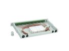 TELEGÄRTNER BASIS V LWL-Panel mit Kupplungen & Pigtails, 24x LC Quad, lindgrün, OM5