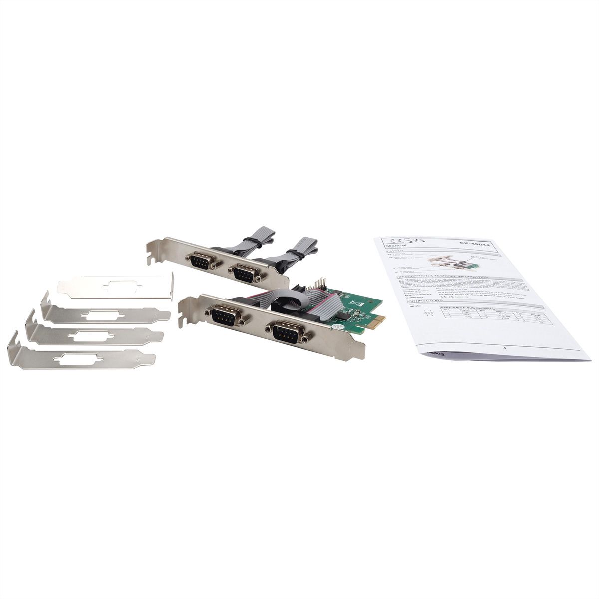 EXSYS EX-46014 4S Seriell RS-232 PCIe Karte
