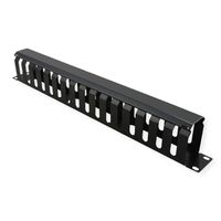 VALUE 19-Zoll-Frontplatte 1 HE mit Rangierkanal 40 x 60 mm, schwarz