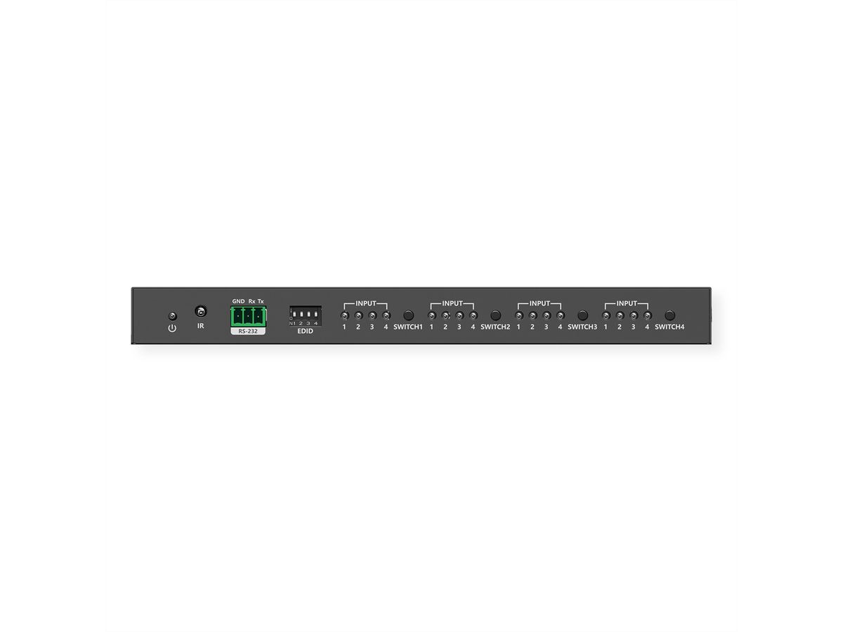 VALUE 4K HDMI Matrix Switch, 4 x 4, mit Fernbedienung