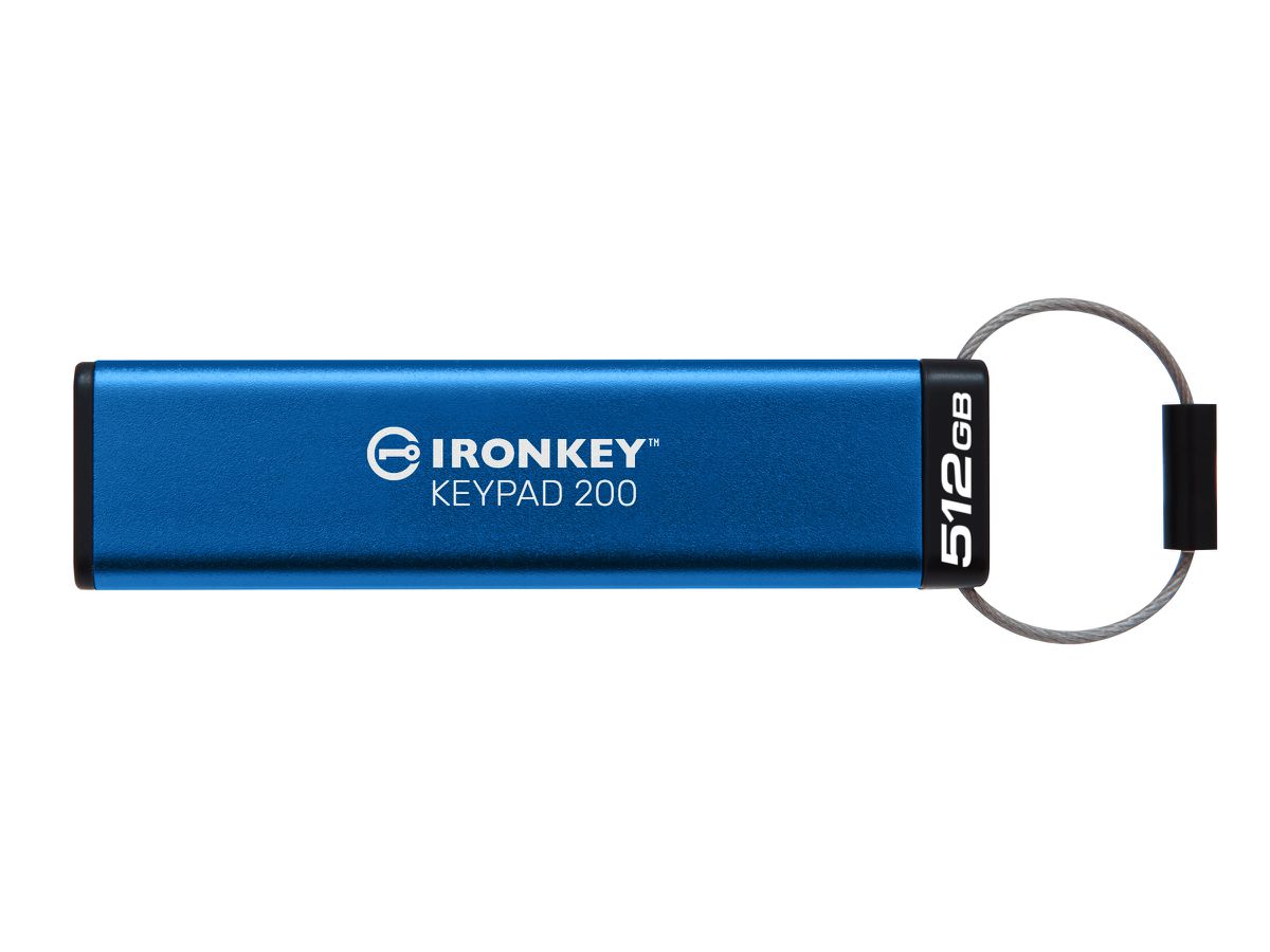 Kingston Technology IronKey 512GB Keypad 200, FIPS 140-3 Lvl 3 (ausstehend) AES-256 Verschlüsselung