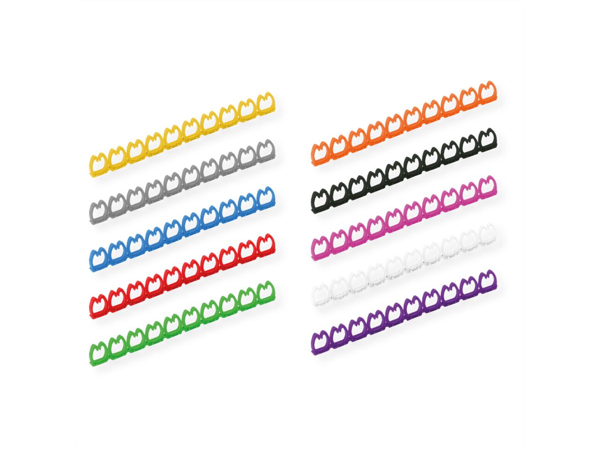 VALUE Kabelmarkierungsset für Patchkabel, 4 - 5,5mm, 10 x 10 St., mehrfarbig