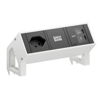 BACHMANN DESK2 1xCH 90° 1xUSB C/C 65W, L=0,2m RAL9010