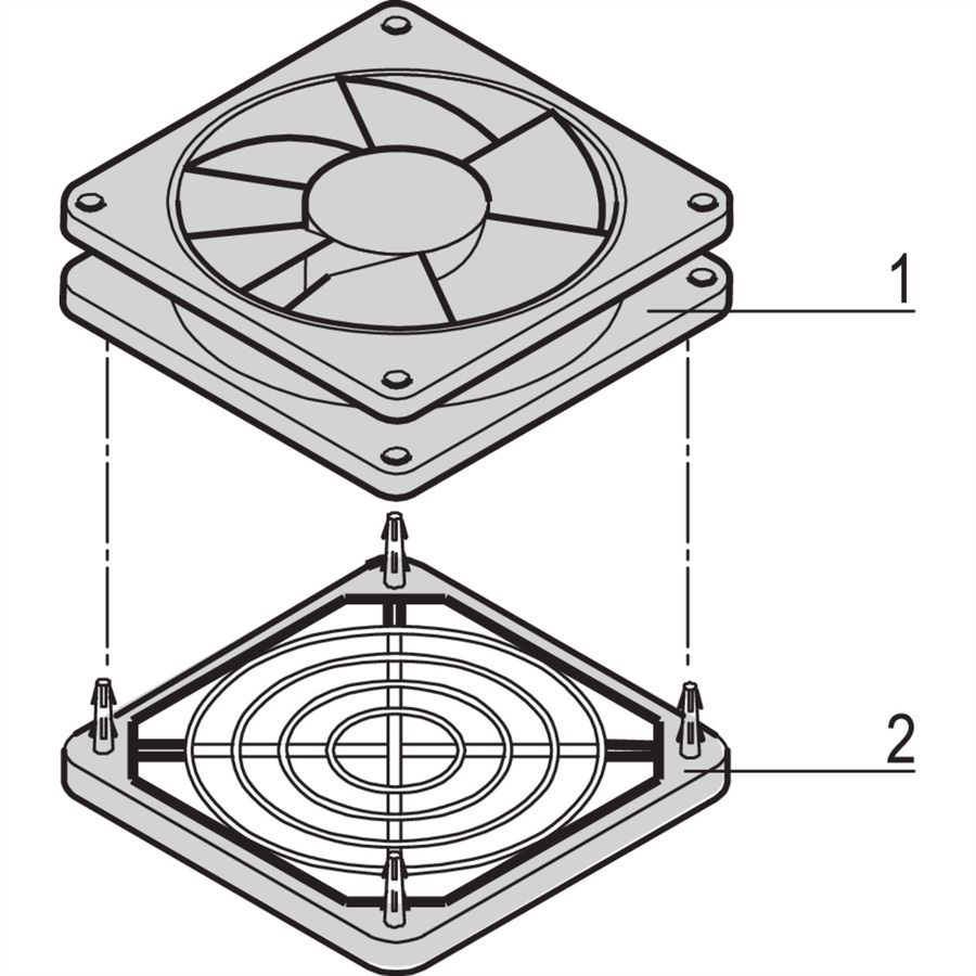 SCHROFF VARISTAR Ventilator mit Schutzgitter, 38mm, 230V