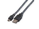 ROLINE USB 2.0 Kabel, Typ A - 5-Pin Mini, schwarz, 3 m