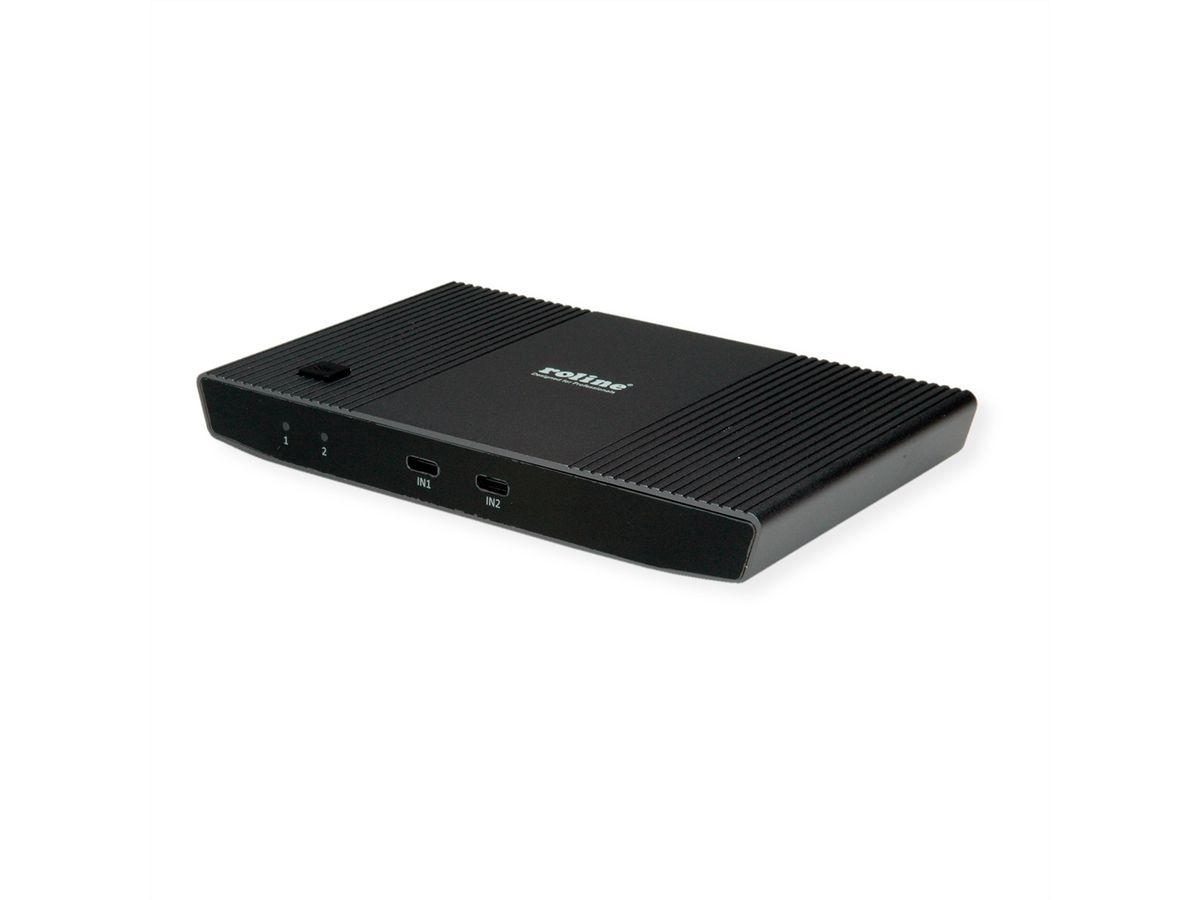 ROLINE KVM Switch, HDMI 4K, USB, 1 User - 2 Mobilgeräte