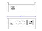 BACHMANN DESK 2xSchutzkontakt 1xUSB A&C, USB Charger 22W Charger, GST18