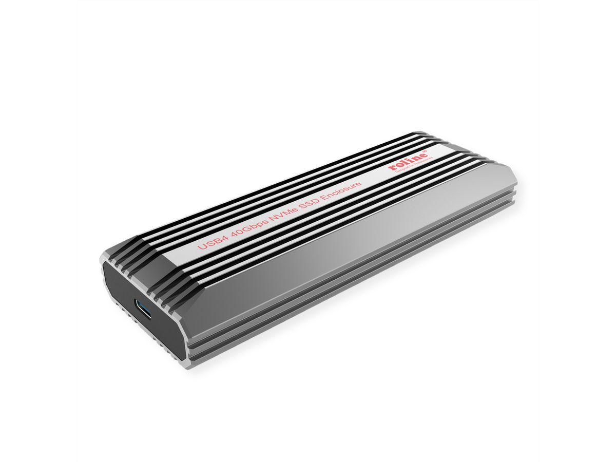 ROLINE Externes SSD-Gehäuse, M.2, NVMe zu USB 4 Gen 3x2 Typ C