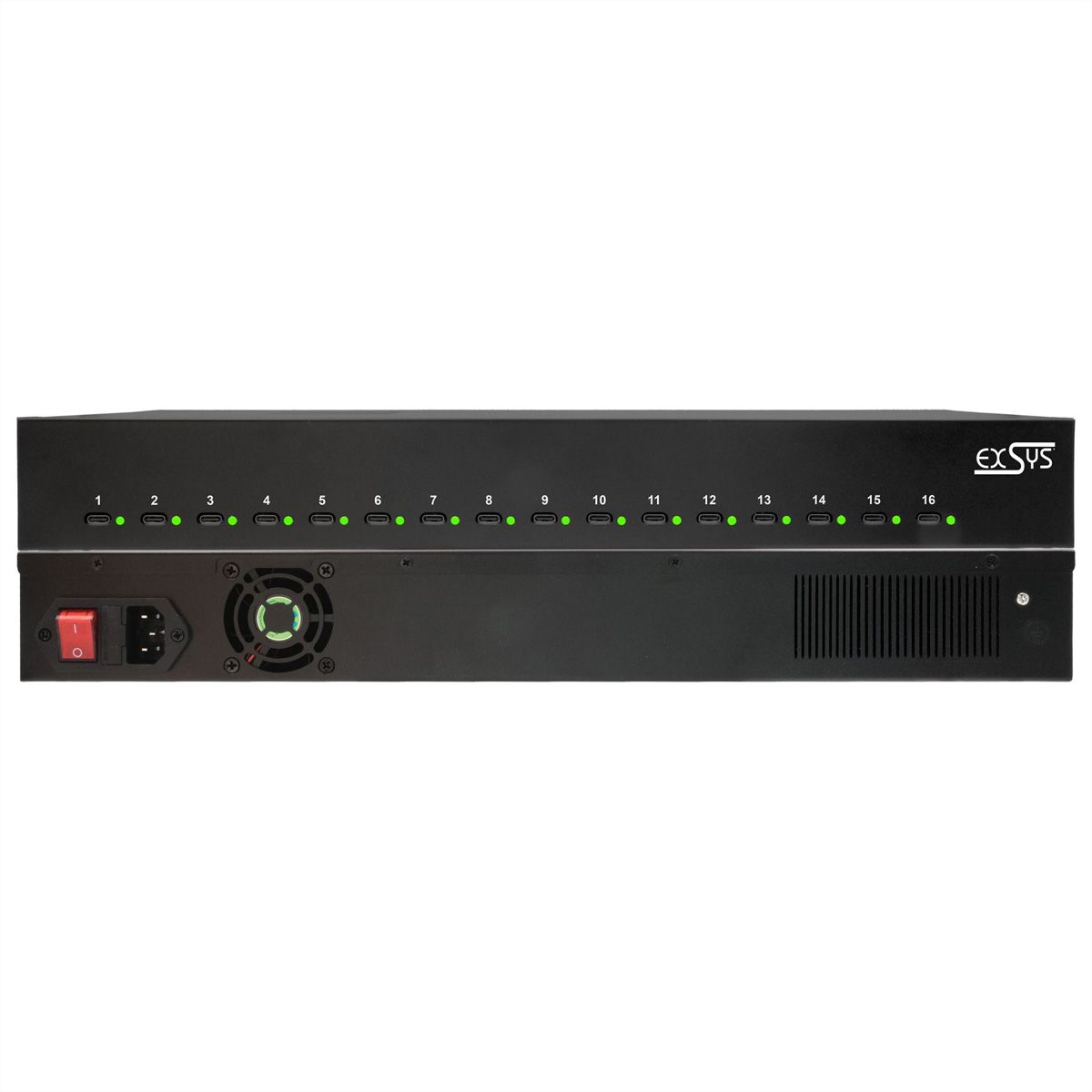 EXSYS EX-11017 16 Port USB-C Highpower Ladestation 1008W