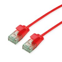ROLINE RM UTP DataCenter Patchkabel Cat.6A (Class EA), slim, rot, 0,15 m