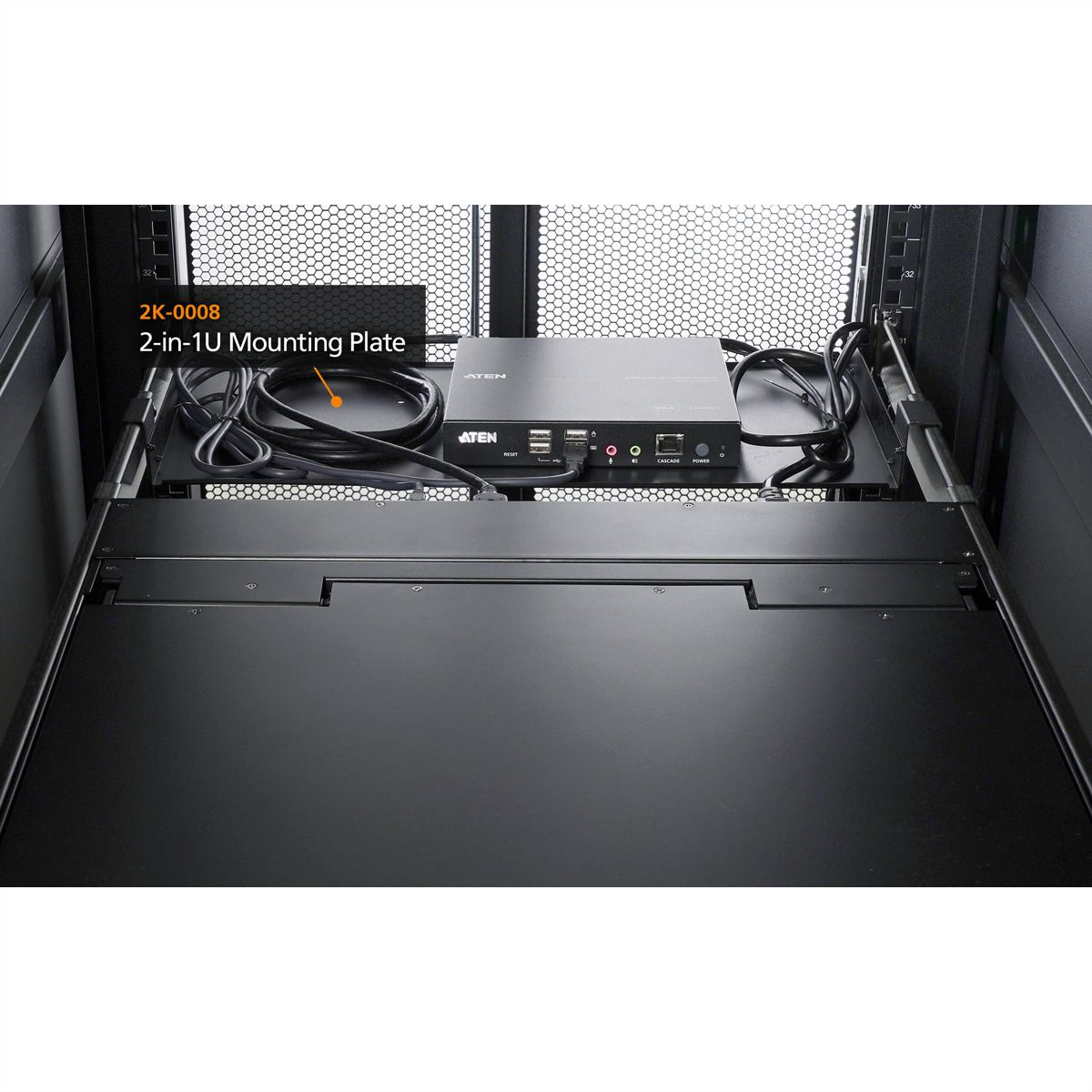 ATEN 2K-0008 2 in 1U Montageplatte