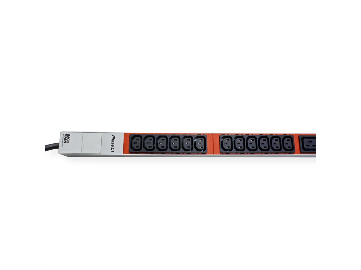 BACHMANN IT PDU ALU 1HE 36x C13 6x C19 CEE 3x16A rot