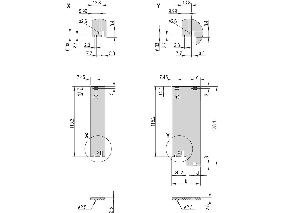 SCHROFF Frontplatte für IEEE-Griff, ungeschirmt - FRONTPLATTE 3HE 8TE IEL