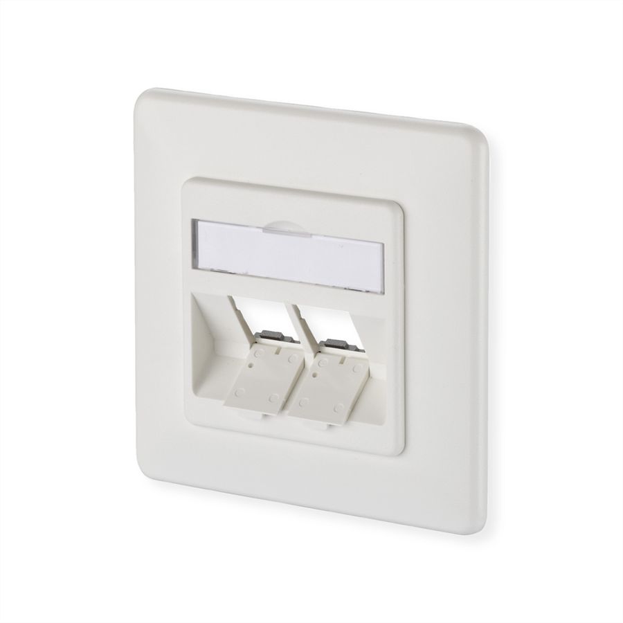 METZ CONNECT Modul Anschlussdose UP, 2 Port unbestückt reinweiß