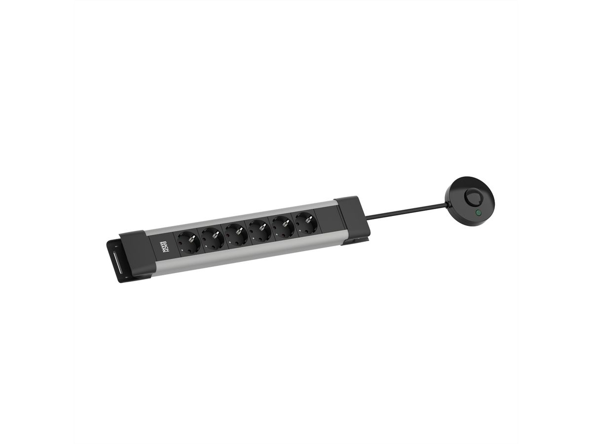 BACHMANN CONNECTUS 6xCEE7/3, 1xFerntaster 2,0m CEE7/7 Grau