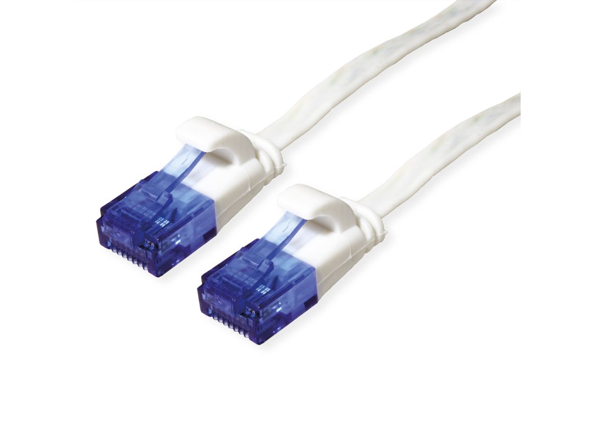 VALUE Patchkabel Kat.6A (Class EA) UTP, extra-flach, weiß, 2 m