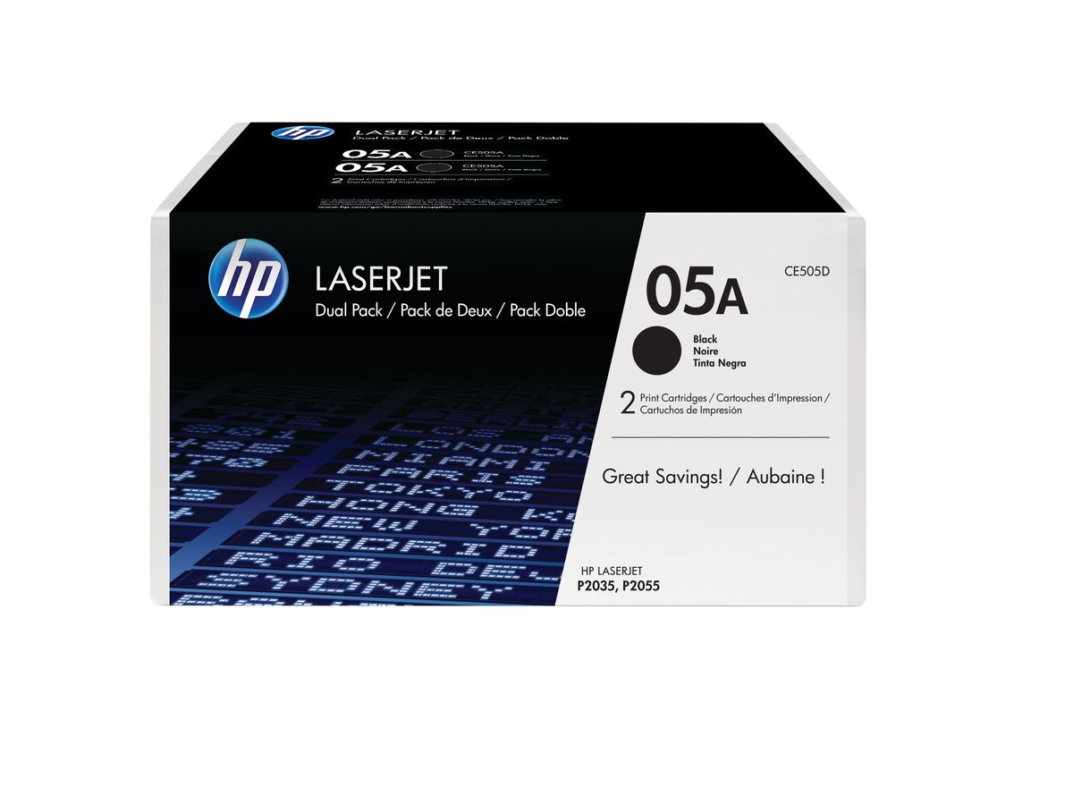 HP 05A 2er-Pack Schwarz Original LaserJet Tonerkartuschen