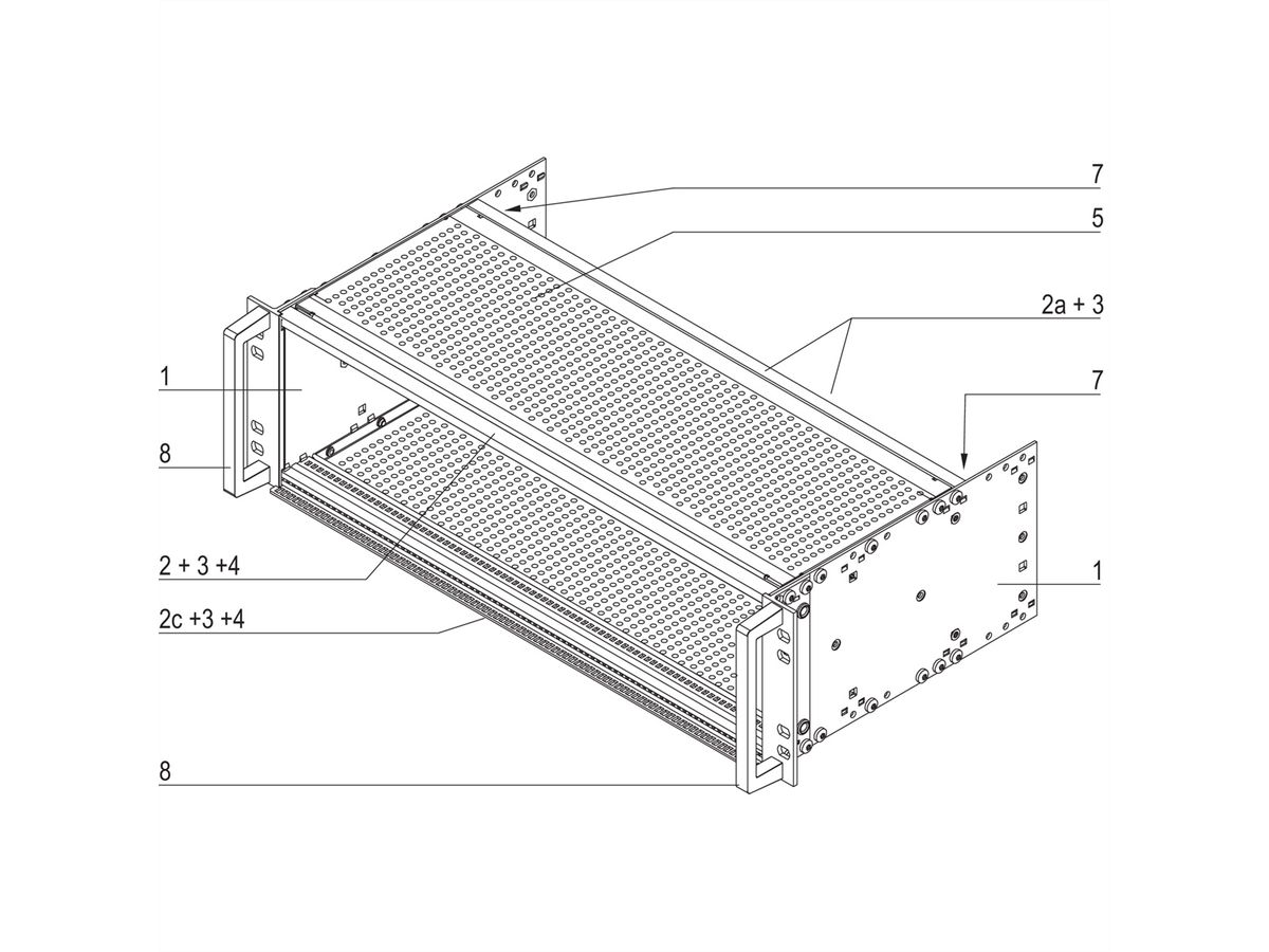 SCHROFF Bausatz, EN 50155, geschirmt, für CompactPCI Anwendungen - BGTR PRO IEEE 3HE 84TE 235T